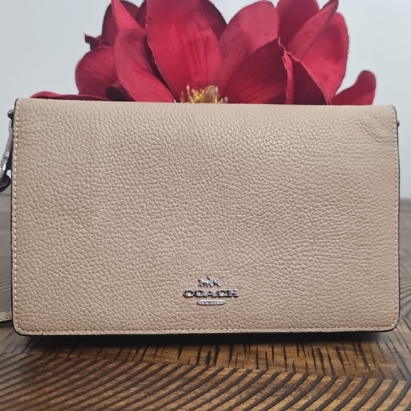 CoachHayden  Beige Leather Crossbody/ Clutch ***EUC - Picture 1 of 7